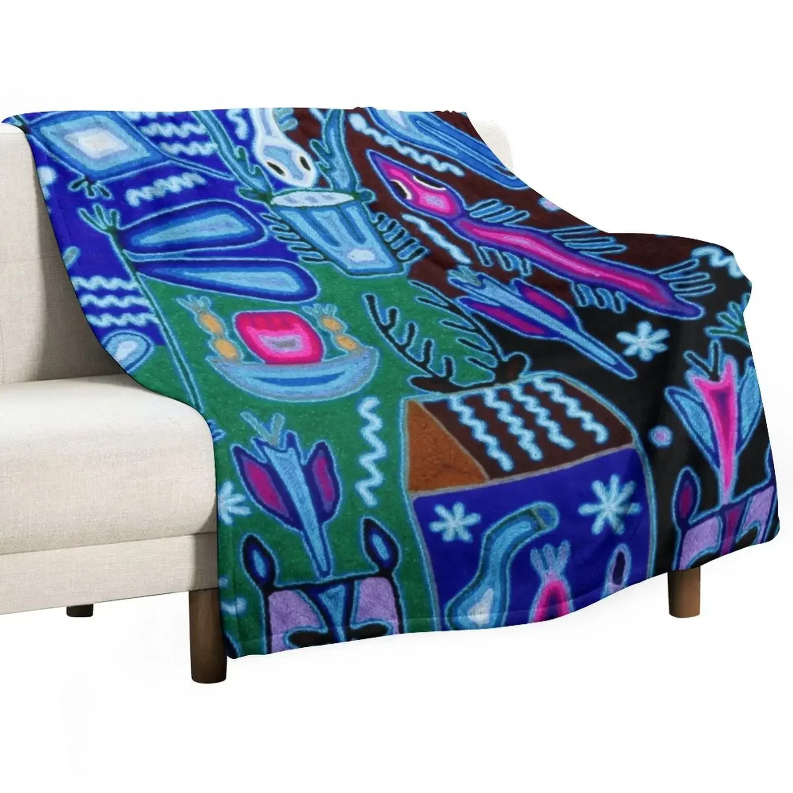 Traditional textiles of the Huichol people Throw Blanket Sofa Quilt Blankets Sofas Of Decoration Soft Big Single Blankets