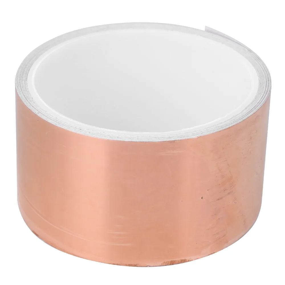 2PCS Single Sided Single Sided Conductive Copper Foil Tape 0.05MM Thick Self Adhesive Conductive Tape 50MM Width