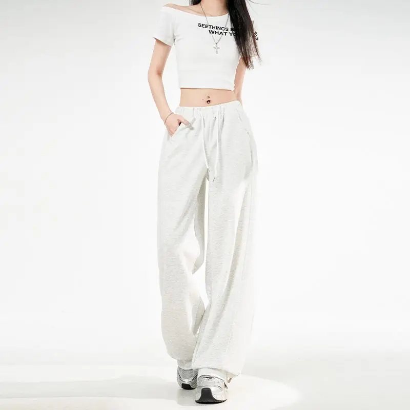 

Women's Spring and Autumn New Product Relaxed and Elastic Waist Design for Comfortable Foot binding, Bending Knife Casual Pants