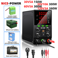 DC Lab Bench Power Supply OCP 30V 10A 120V OUTPUT Battery Charging Adjustable Voltage Regulator Laboratory Power Source Supply