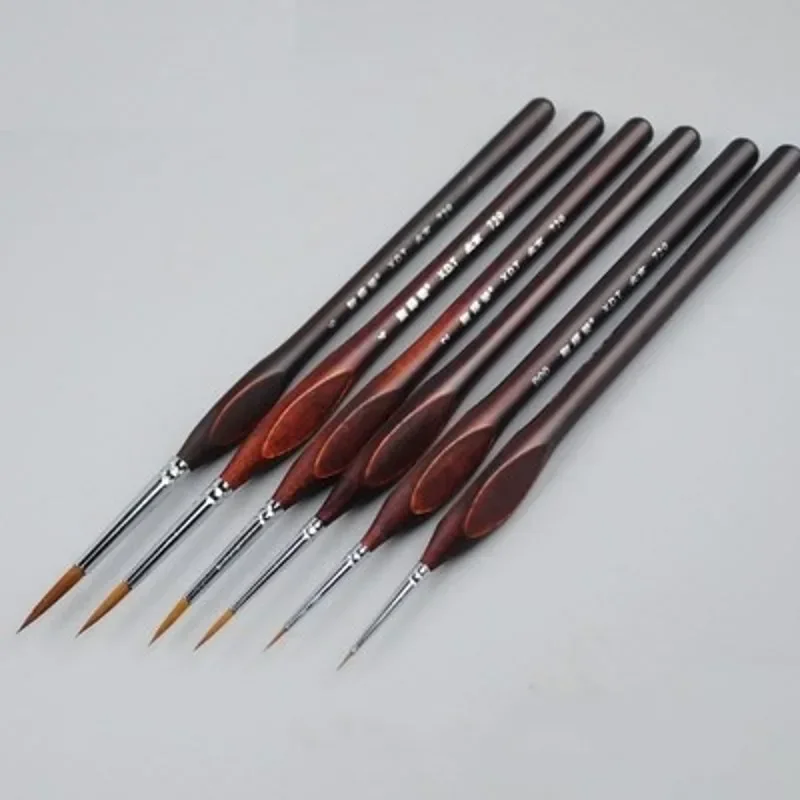 

6pieces /lot 00000#~6# Pointed Painting Brush Outline Pen Combo for Model Building Military Model DIY