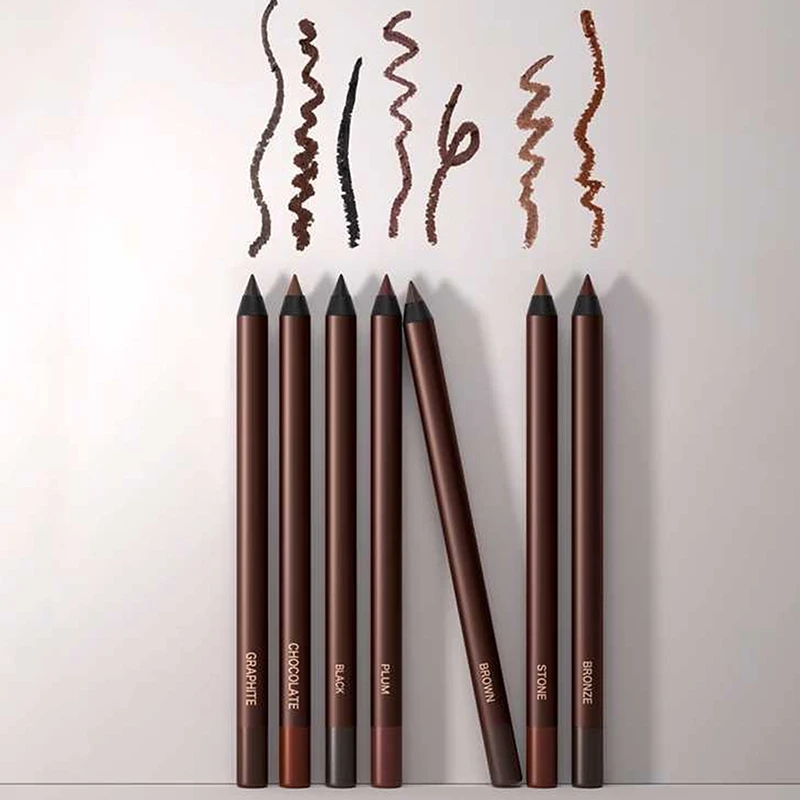 Delineador de ojos ciruela para ojos verdes/azules/marrones, sin manchas, decoloración, delineador de ojos suave resistente al agua, lápiz de ojos afilable Duo,