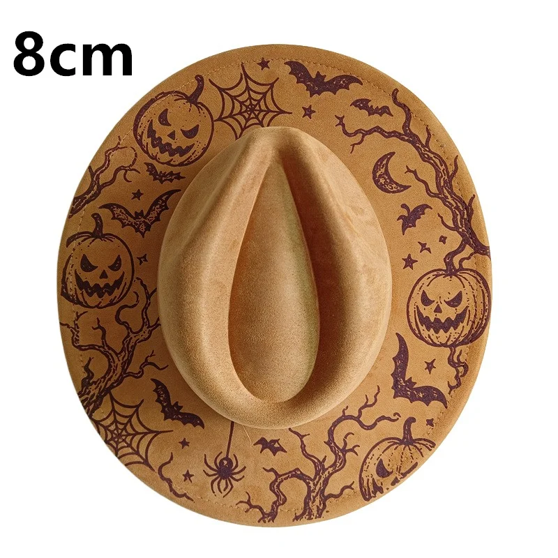 Burned hat Suede Finish Fedora 8cm Brim Early Autumn Style featuring pyrography and burn effect detailing artisanal