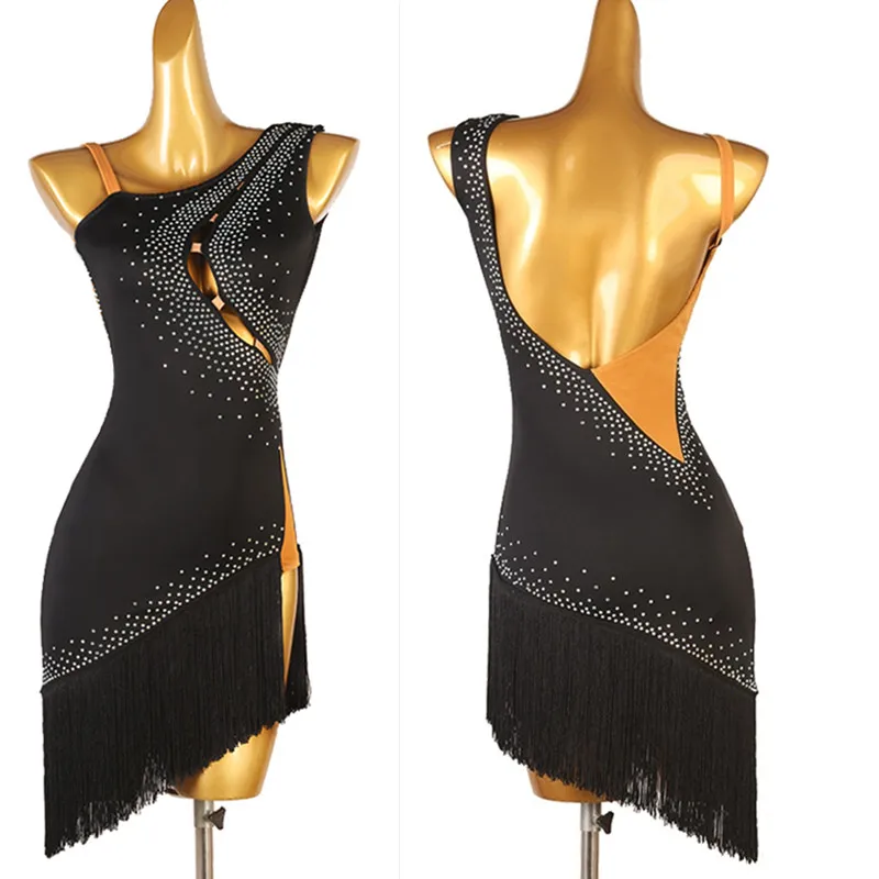 Latin Dance Dress Lady junior latin dance costumes women fringe latin competition dress lq429