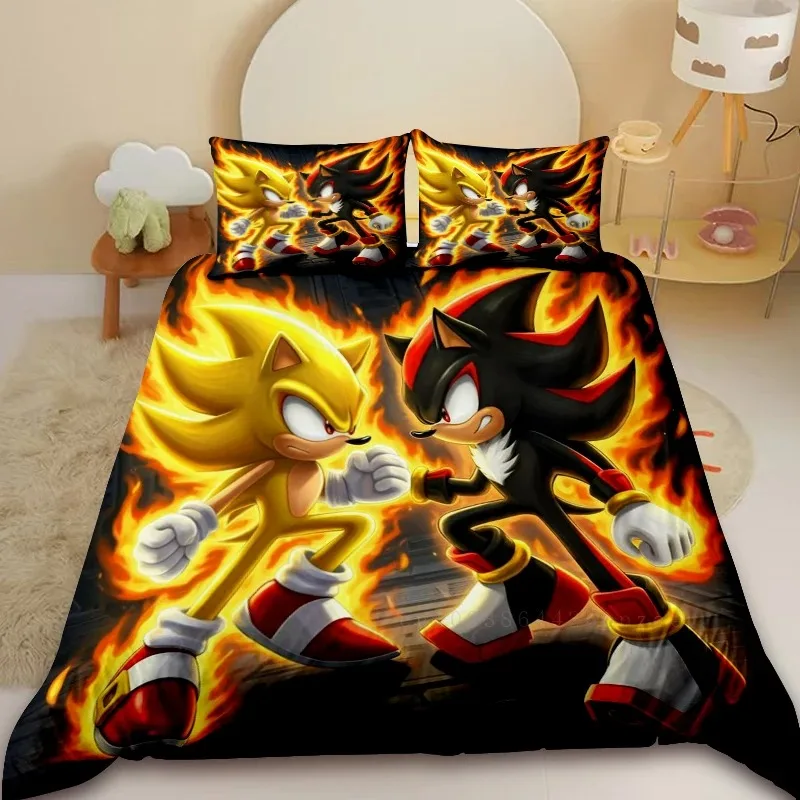 

Fast Friends, Sweet Dreams Gift Set - Blue Hedgehog Duvet Cover & Pillowcases, Bedding for Your Favorite Speedster‘s Room