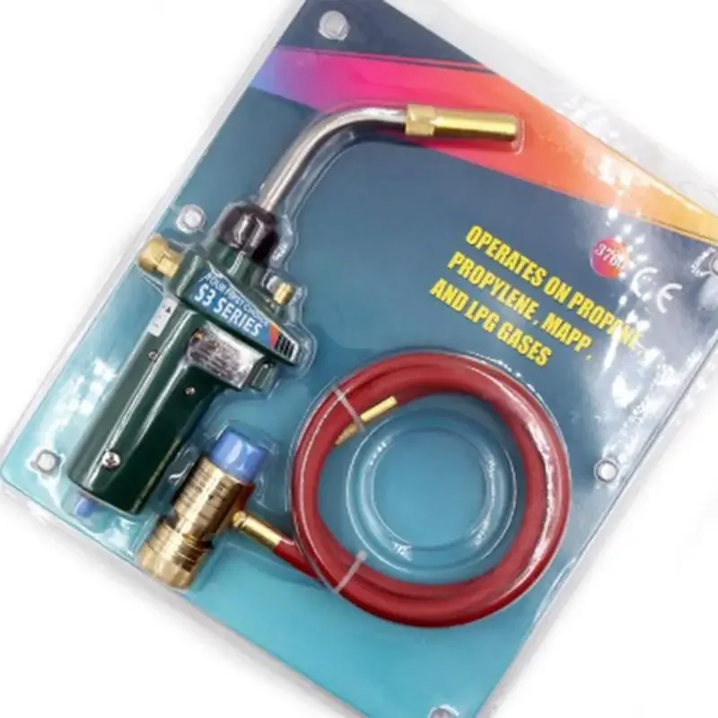 Braze Welding Torch MAP Gas Brazing Torch Self Ignition Trigger with Hose Propane Welding Heating Solder Burner 1 Set