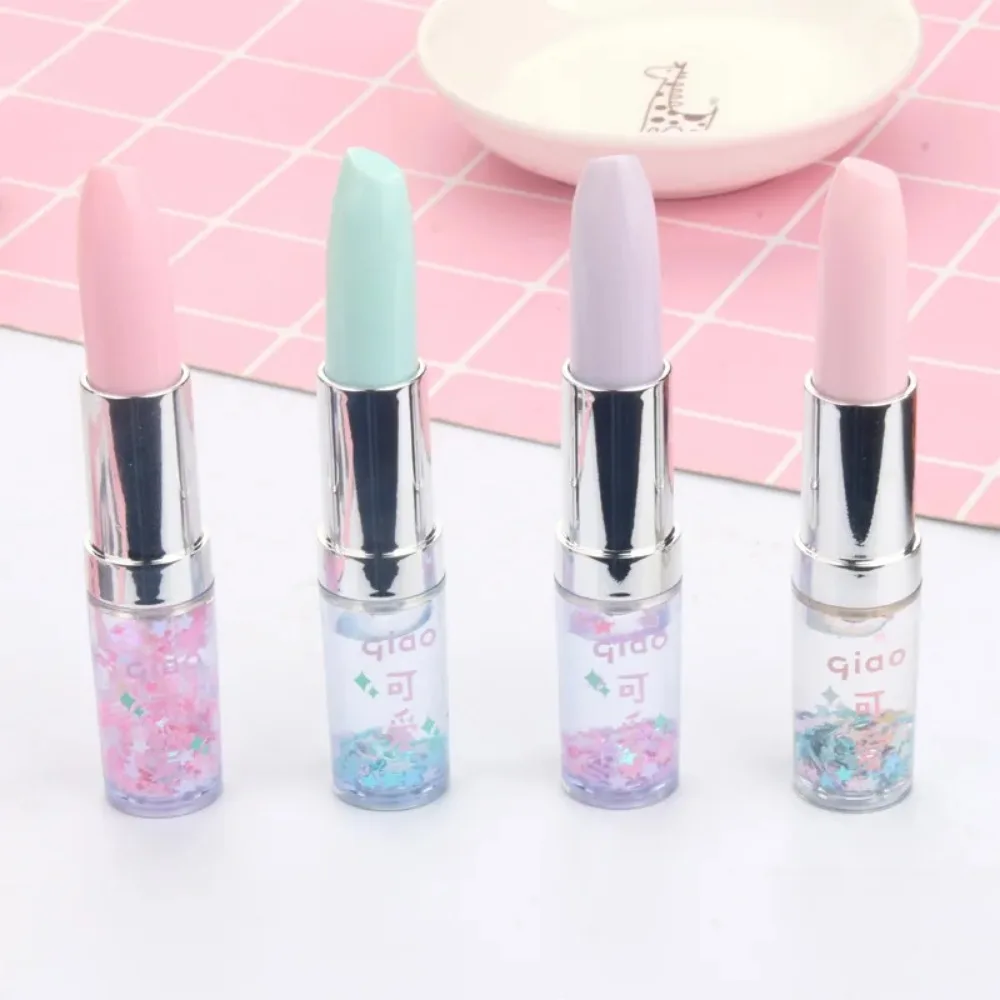 1 Pcs Creative Pen Lipstick Shape Glitter Gel Pen Quicksand 0.5mm Signature Pen Stationery School Office Supplies