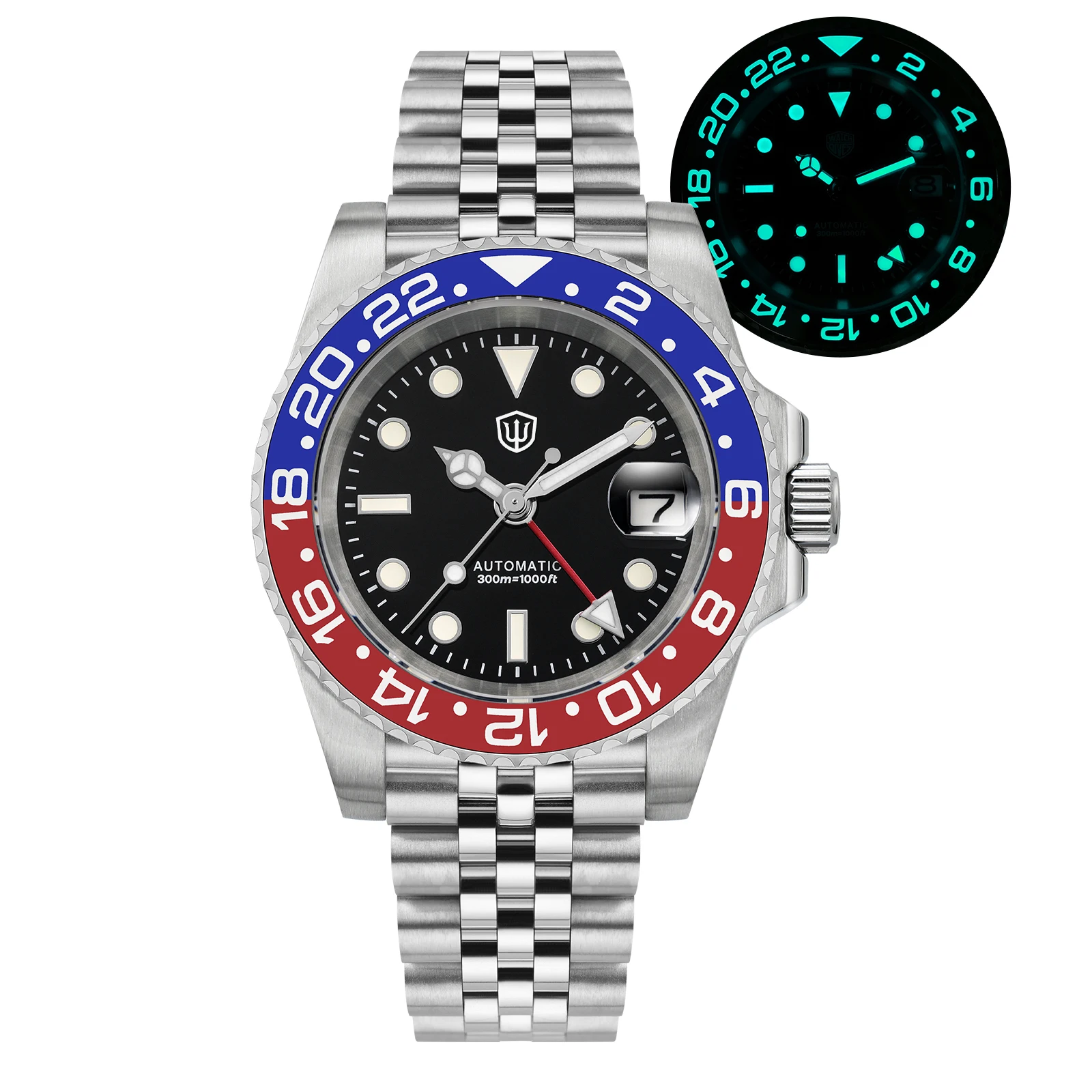 Watchdives NEW WD16760 V2 NH34 Sub GMT Watch Stainless Steel Sapphire Automatic Movement BGW9 Luminous 300m Waterproof Watches