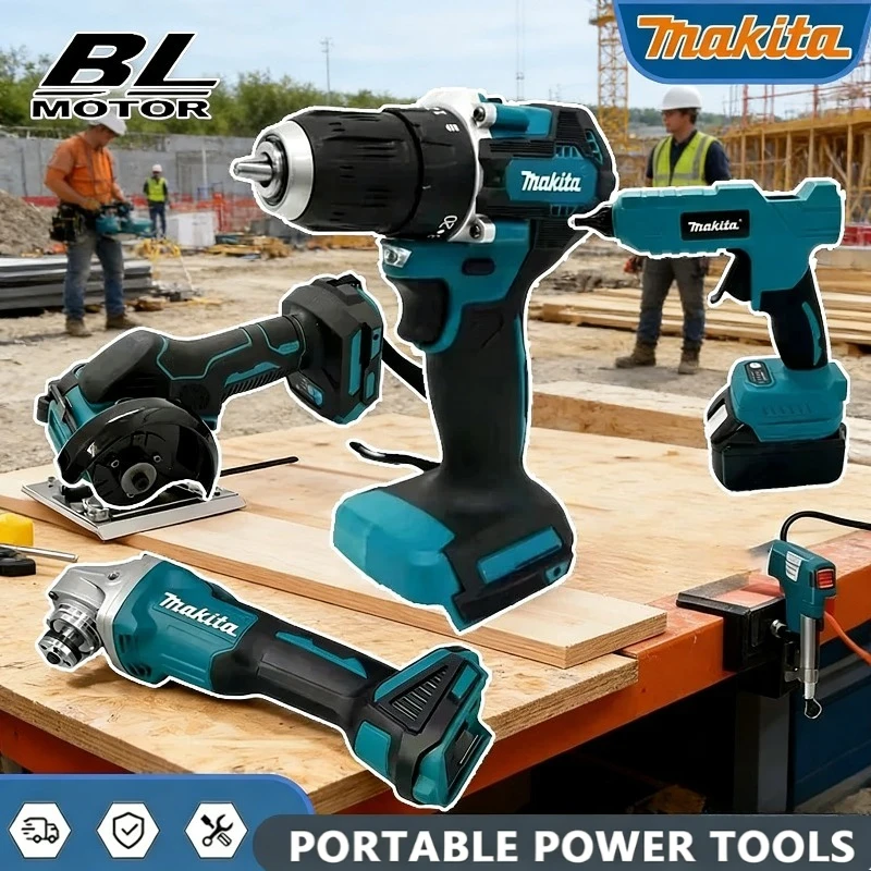 

Makita Cordless Grinder Butter Gun Chainsaw Inflator Combination Silicone Gun Cutting Machine Set For Makita 18V 20V Battery