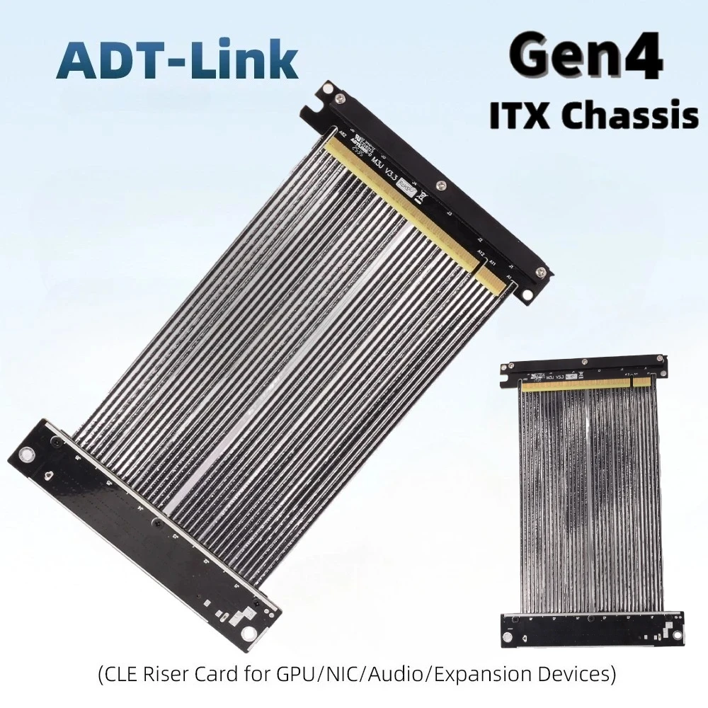 Mini Chassis PCI Express 4.0 X16 Riser Cable Reverse Graphics Video Card Flexible Extension Cord High Speed GEN4 PCI-E Riser 4.0