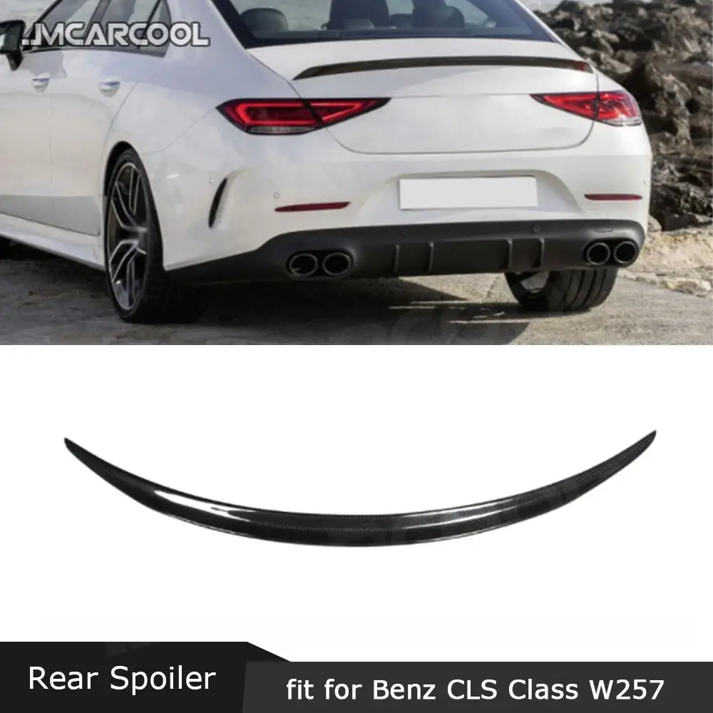 Carbon Fiber Rear Spoiler Wing For Benz CLS Class W257 CLS260 300 350 450 CLS53 AMG 2019 UP