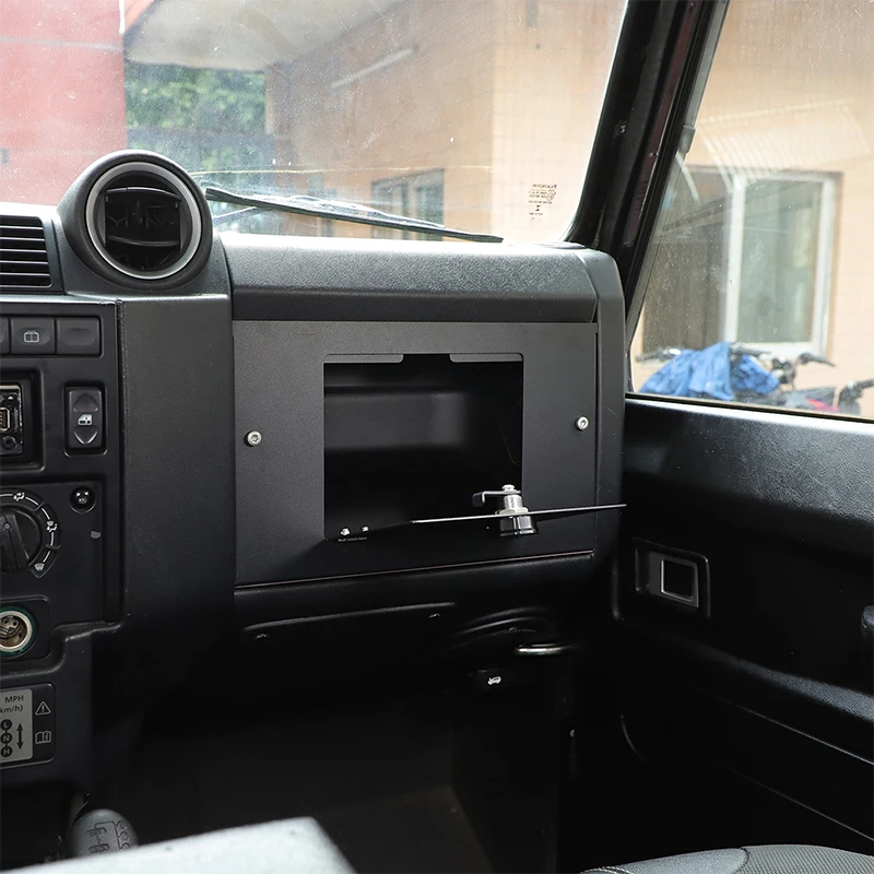 Car Hidden Storage Box Co-Pilot Dashboard Safe Aluminum Alloy For Land Rover Defender L316 90 110 130 2004-2018 Car Accessories