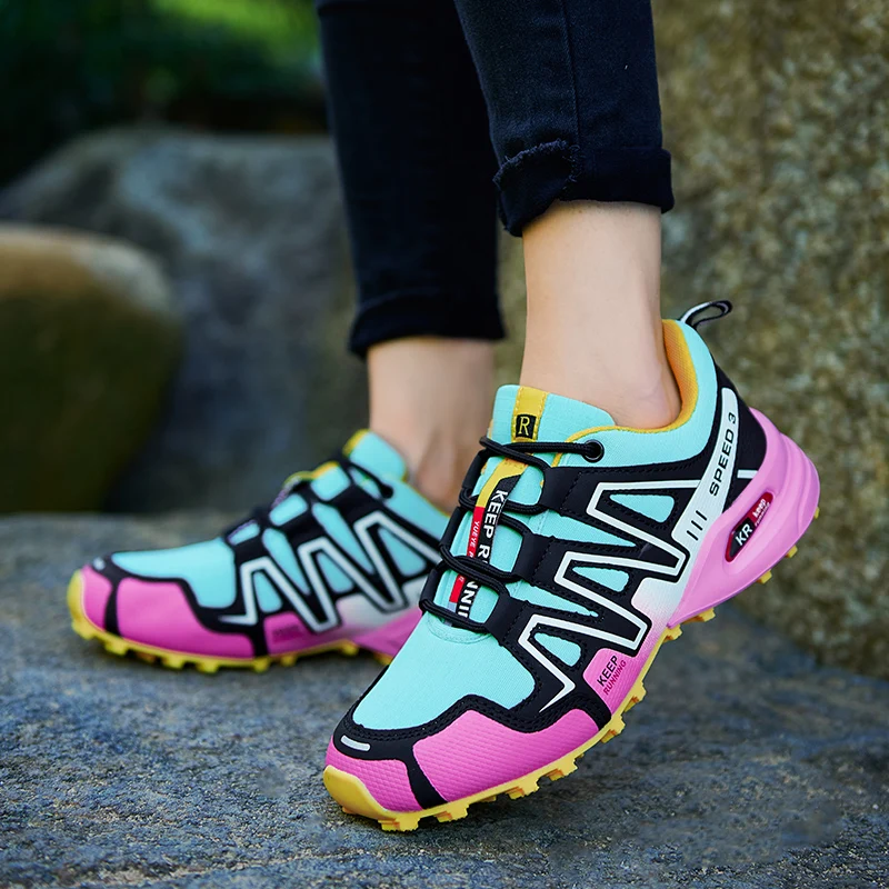 Large size breathable hiking shoes women 2024 new walking shoes anti-slip wear cushioned light all-match outdoor sports shoes