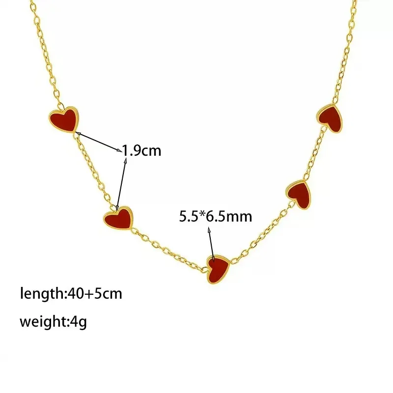 EILIECK Trendige Herzförmige Synthetische Zirkon-Halskette, Goldene PVD-beschichtete Edelstahl-Damenhalskette, Alltagsschmuck – Detail 20