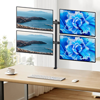 4 Monitor Stand Mount, Adjustable Height Monitor Arm for 10-27 inch Screens, 360° Rotation with Clamp for Home Office