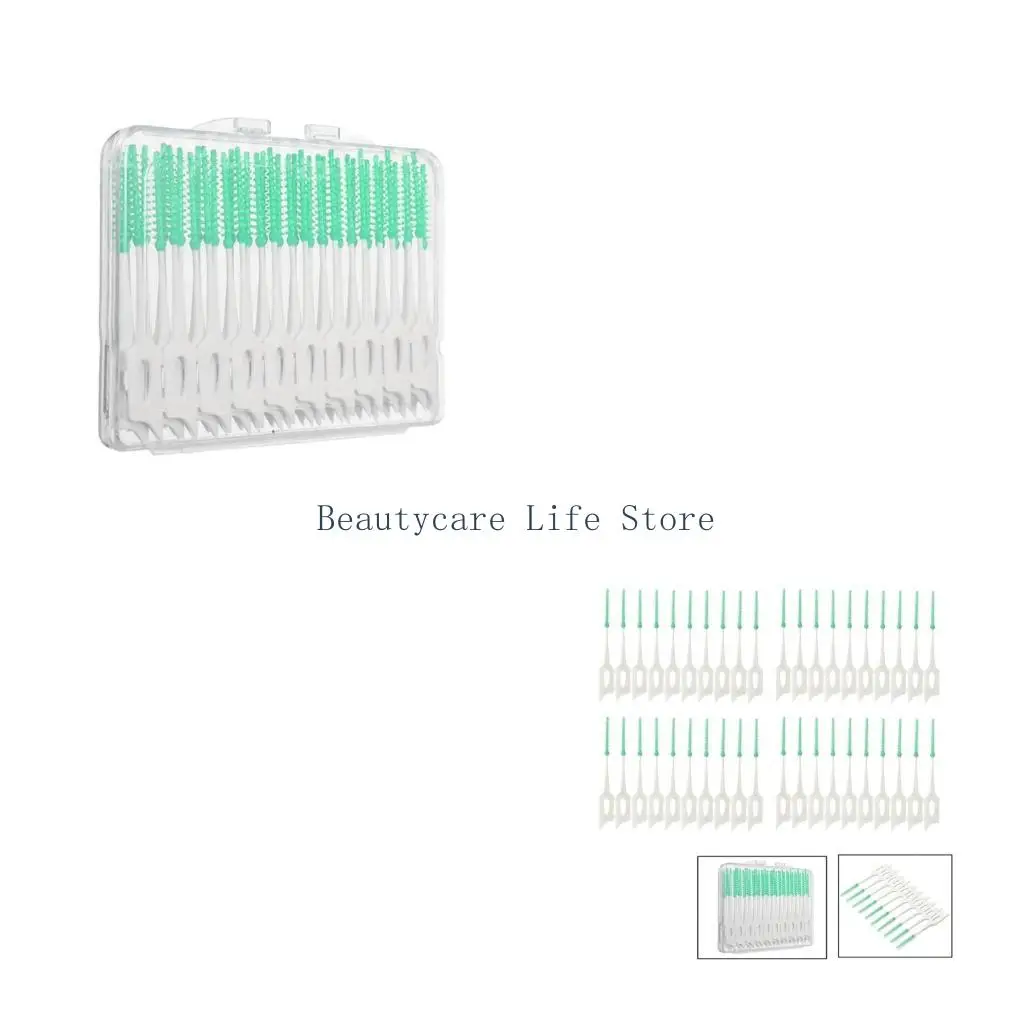 652C New 40Pcs Soft Clean Between Interdental Floss Brushes Dental Care Tool