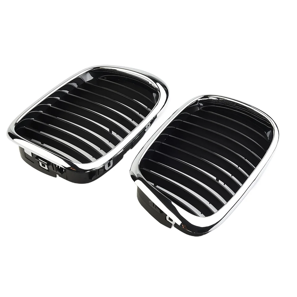 1pair Front Chrome Grille Grill For BMW- 5 Series E39 1998-2003 Sedan520d/520i/523i/525d/525i/525td/528i/540i/540ip/M5 Estate