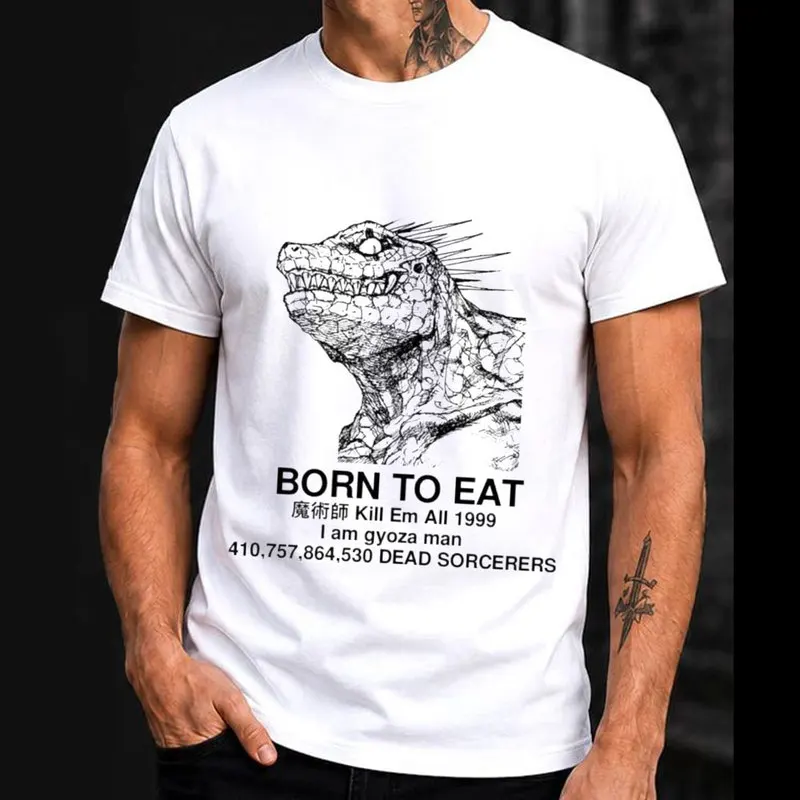 Born To Eat Goth Metal Death Dorohedoro Anime T shirt Kaiman Manga Gothic Comics Graphic Clothes Y2K clothes US Size S-6XL
