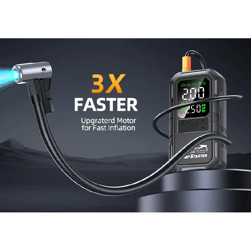 بطارية السيارة كاتب شاحن البنزين الديزل السيارات بدء جهاز الداعم مع مضخة الهواء المحمولة قوة البنك منفاخ الإطارات #3