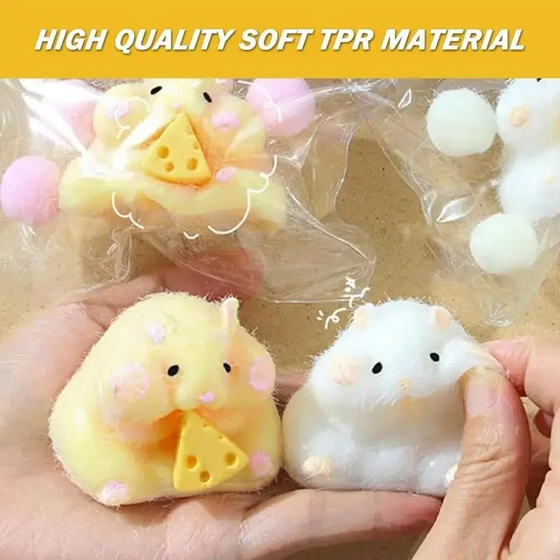 Taba Squishy NEW Fidget Toy Handmade Silicone Mini Kawaii Plush Little Hamster Stress Relief Squishy Toy birthday Party Gift