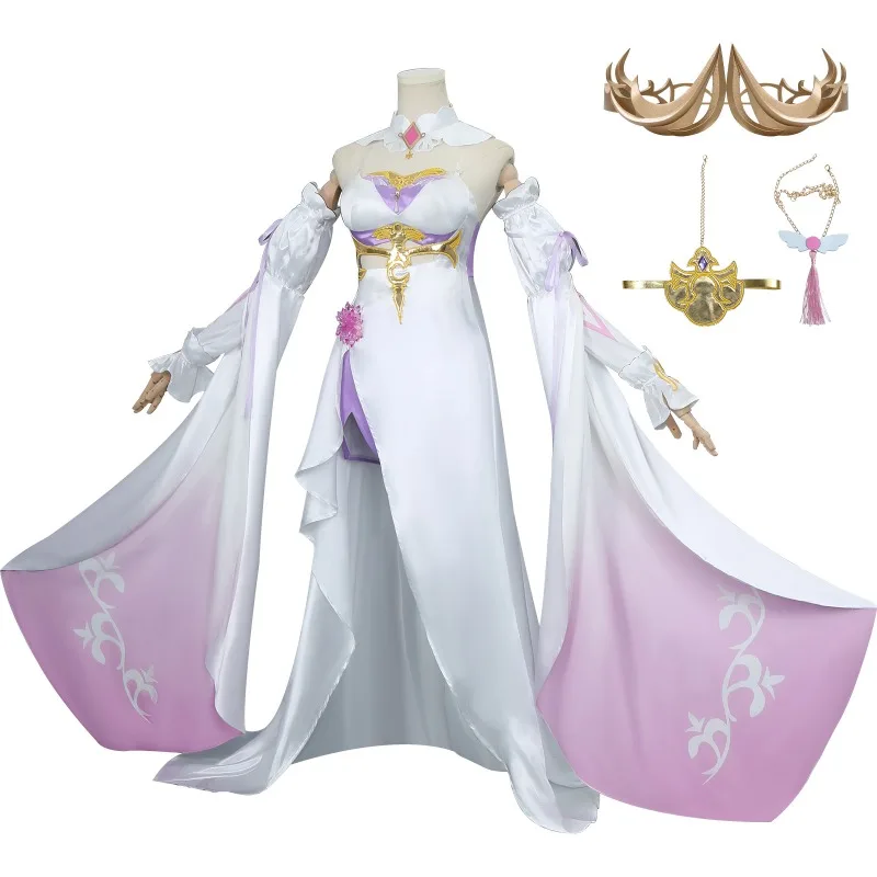 

Elysia Cosplay Costume Game Honkai Star Rial:3 Elegant Long Dress Suit for Women Anime Party Halloween Role Play Outfits
