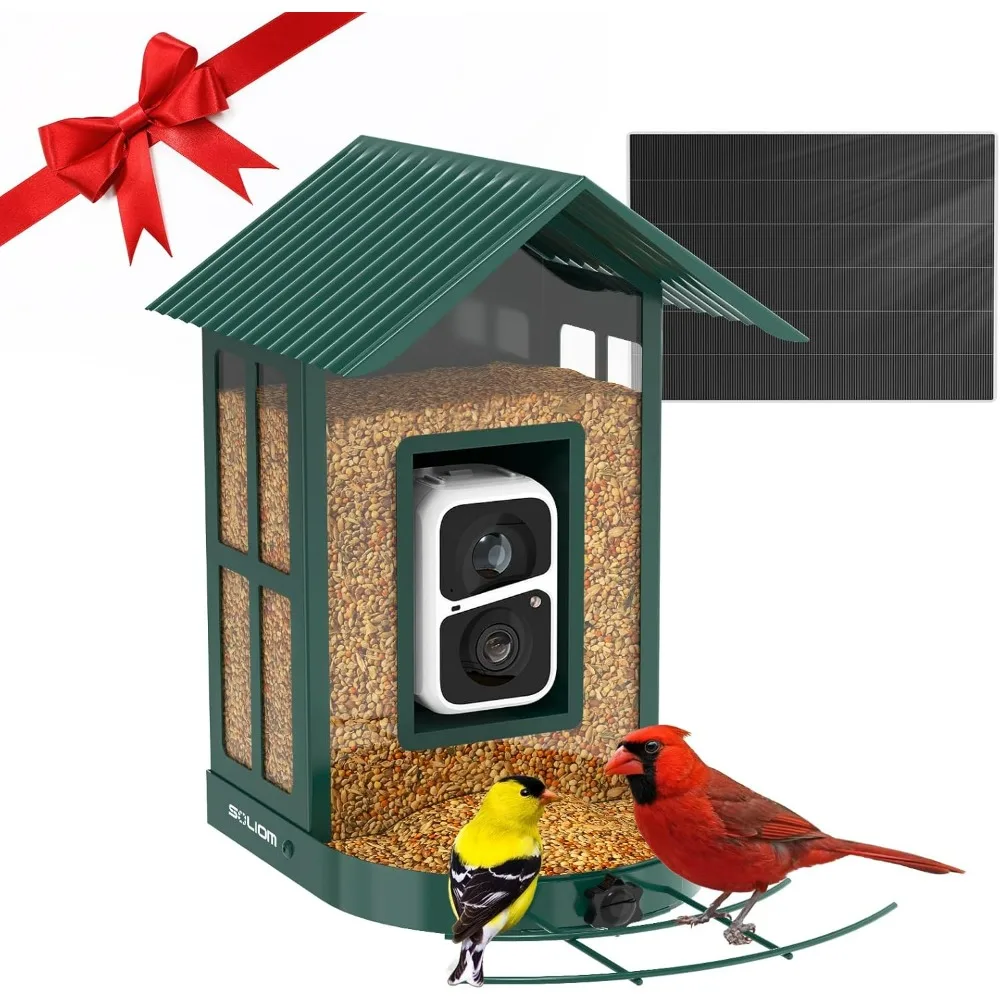 

Bird Feeder with Camera Wireless Outdoor with AI Identify Bird Species, Smart Wild Bird Watching, Motion Triggered Notification