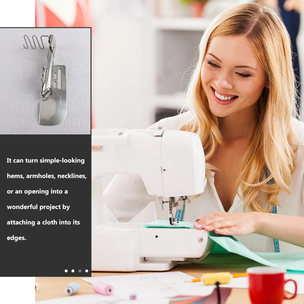 

Sewing Machine Binder Double Fold Angle Stainless Steel Folder Durable Practical Portable Easy to Install and Use