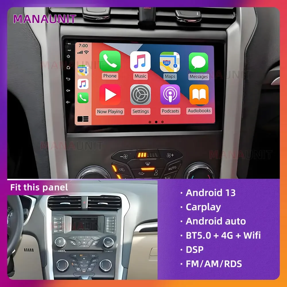 Car Player For Ford Mondeo/Fusion2009-2012 Multimedia,Carplay,Android Auto,Radio,Navigation,GPS,Stereo,Head Unit,Smart Voice,DVD