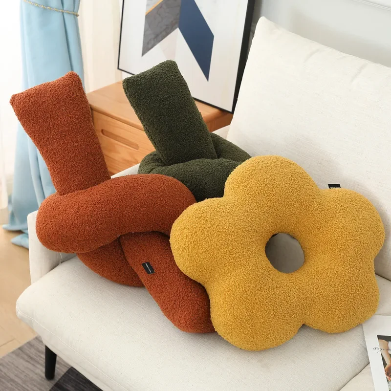 Irregular Solid Color Backrest Home Living Room Spherical Pillow Long Bar Sleeping Pillows Geometric Back Decoration Bolster