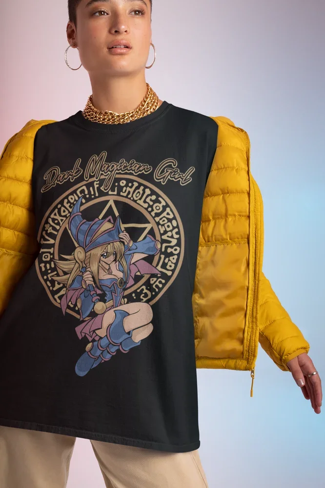T-Shirt Yu Gi Oh pour Fille Magicienne des Ténèbres, Dessin Animé Yugi Muto