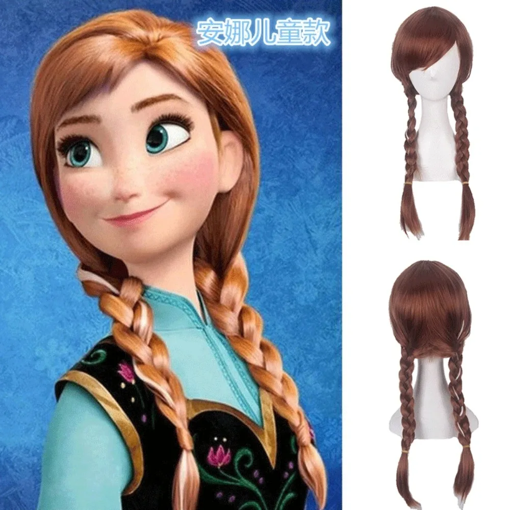 

Synthetic Long Cosplay Wig Anna Elsa Princess Children's Costume Party Heat Resistant Fiber Hair