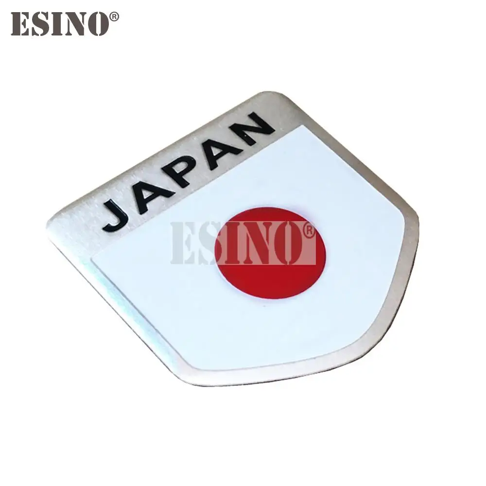 Car Styling Japan National Flag 3D Metal Chrome Aluminium Alloy Decorative Emblem Adhesive Badge Sticker Decal Auto Accessory