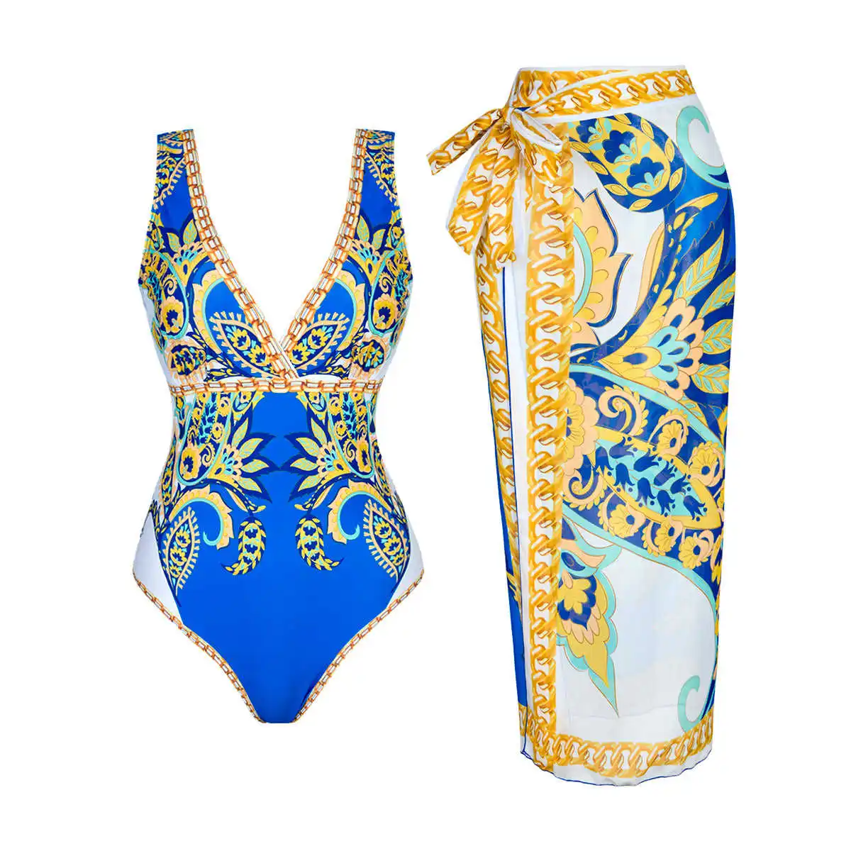 

2025 Fashion Sexy One-Piece Swimsuit Women's Mesh Beach Suit with Belly Design Hot Spring Female Bathing Suit