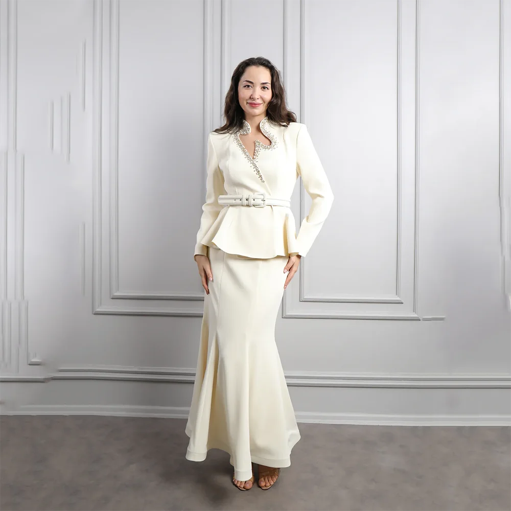 

Customized V-Neck Long Evening Dresses Elegant Formal Occasion Prom Gowns Beading Flowers 2025 Ankle Length Prom Dresses