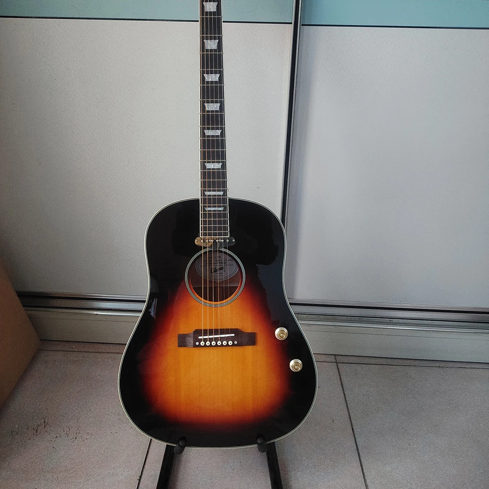 تحتوي العلامات التجارية عالية الجودة على جرد القيثارات الصوتية J160E الشعبية وألواح خشب التنوب و301EQ وجوز عظم البقر والتسليم السريع #2