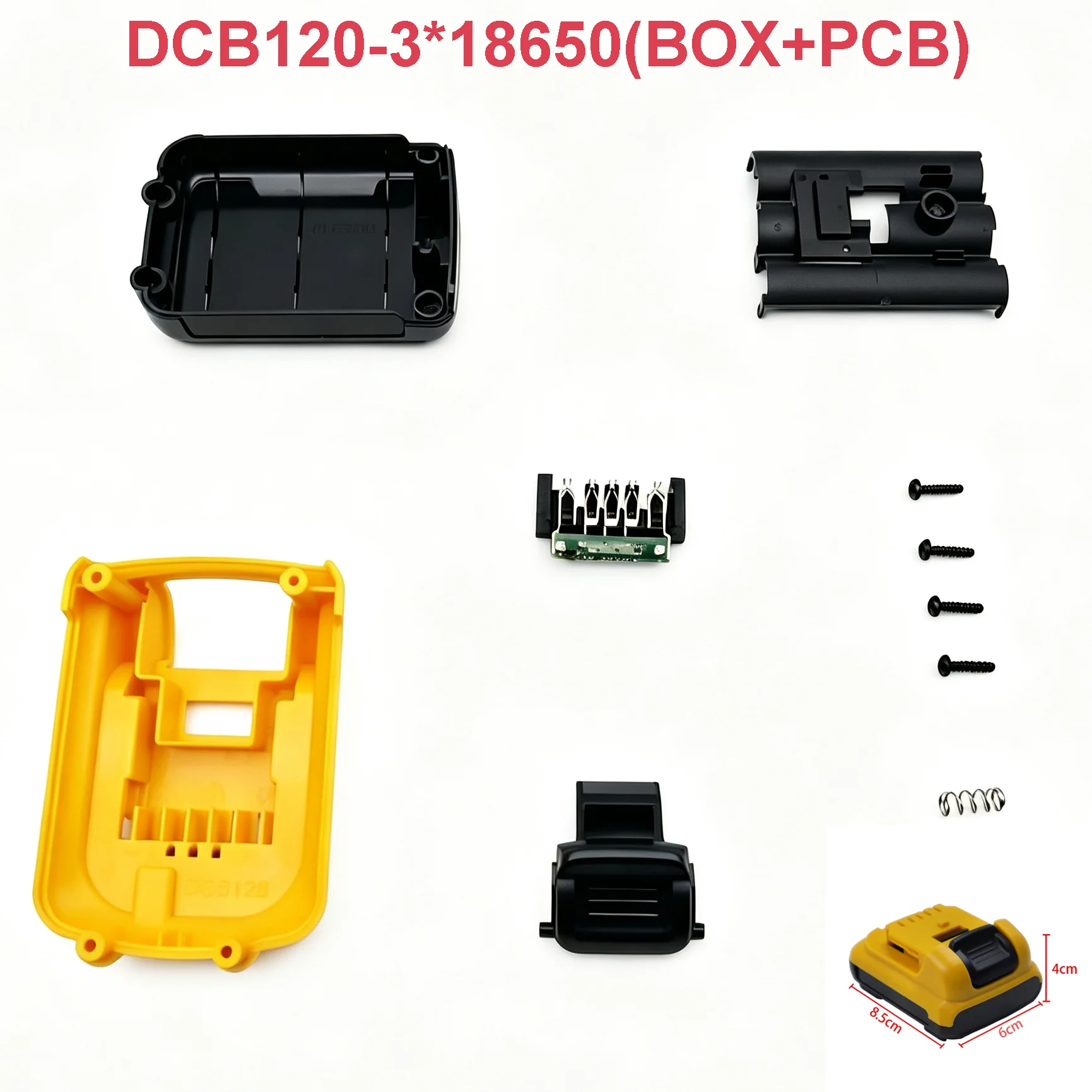 Battery Plastic Case 3 X 18650 DCB120 PCB Charging Circuit Board Box For DeWalt 10.8V 12V Li-ion Battery DCB125 DCB127 Housings
