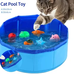 Cat Pool Toy Play Water Puppy Dog Cat Bath Pool vasca giocattoli Turtle Starfish Octopus Summer Cool pieghevole Pet Cleaning Water Basin