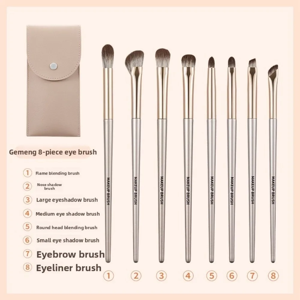 8 Uds herramienta de maquillaje portátil juego de brochas para sombra de ojos bronceador facial cosméticos delineador cepillo para cejas contorno 8 Uds cepillo para cejas señora