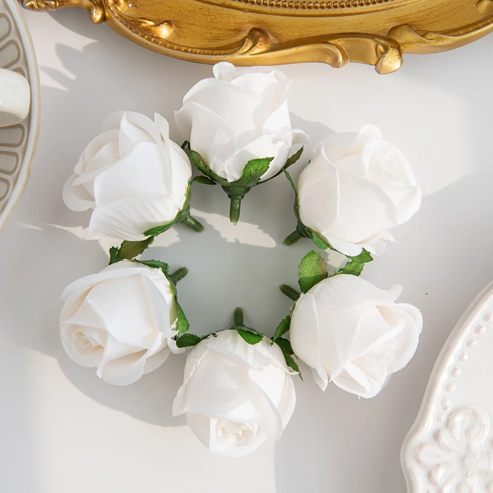 30/60 stuks Kunstbloemen Zijden Rozen Hoofd Bloemstukken Bruiloft Jurk Decoratie Festival DIY Cadeaus Snoepdoos Knutselwerk Haaraccessoires - afbeelding 2