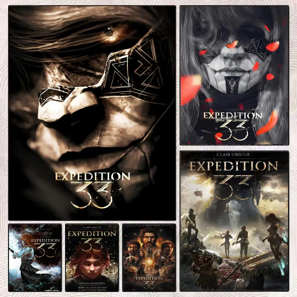 Game C-Clair Obscur E-Expedition 33 fantasy Painting Calligraphy Modern Aesthetic Wall Art Print Trendy Bedroom Home Decor Gift