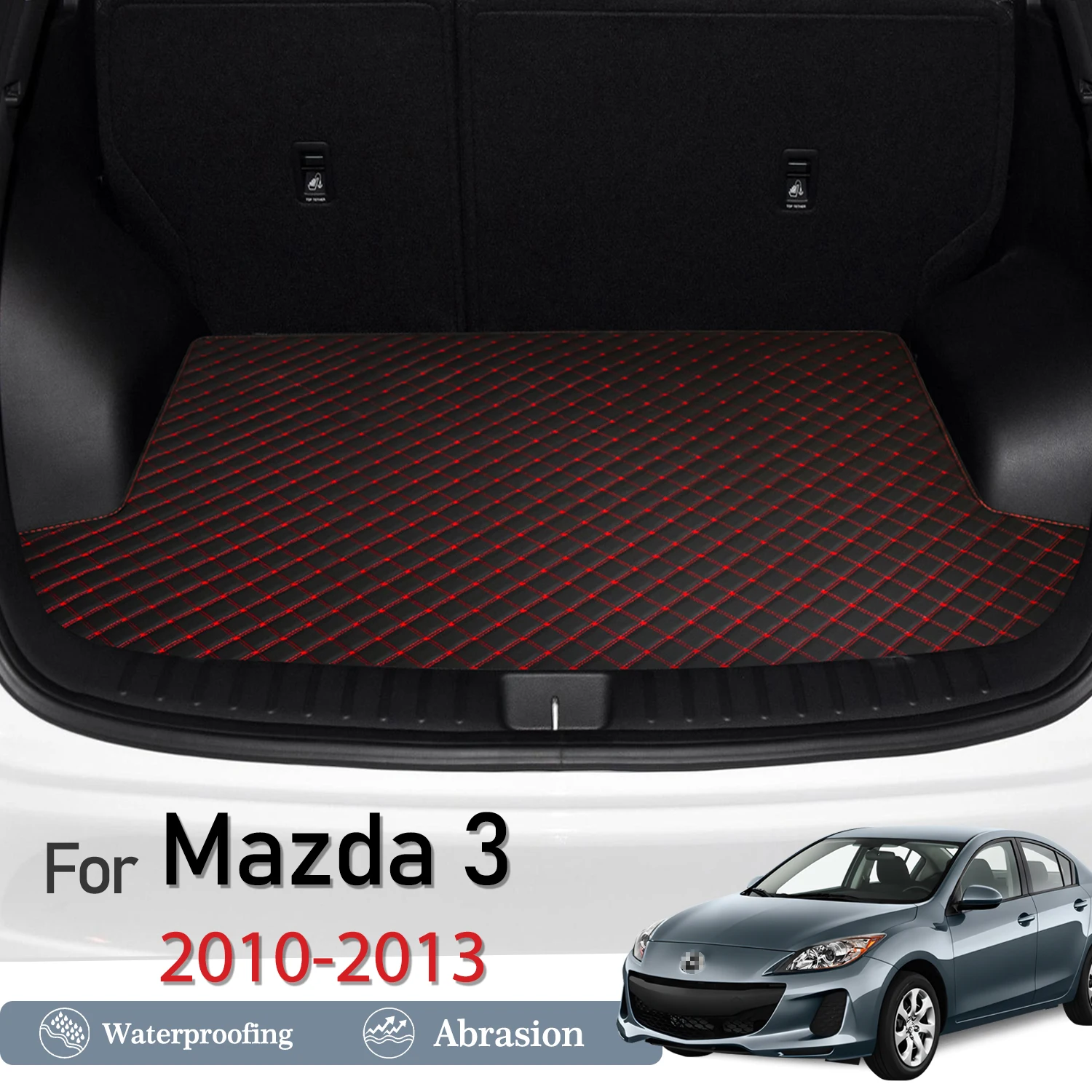 New Artificial Leather Car Trunk Mat Rear Trunk Cargo Protective Mat Car Interior Accessories For Mazda 3 2010-2013