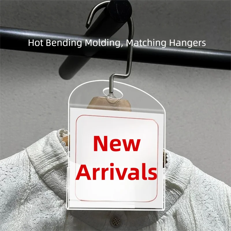 10pcs Transparent Acrylic Price Tag Holder Clothing Store Price Display Board 10×10cm Card Holder Hanging Price Label Flip Chart - view 2