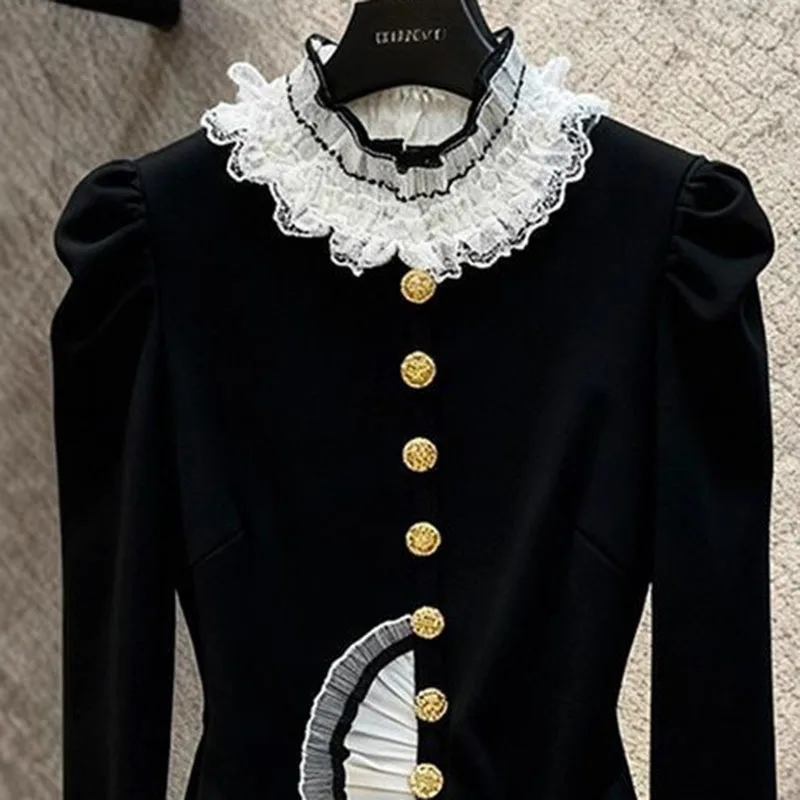 

Новинка 2026: Элегантная женская блузка с рюшами и длинными рукавами, весна-осень, дизайнерский крой, приталенная, с эффектом визуального утончения талии