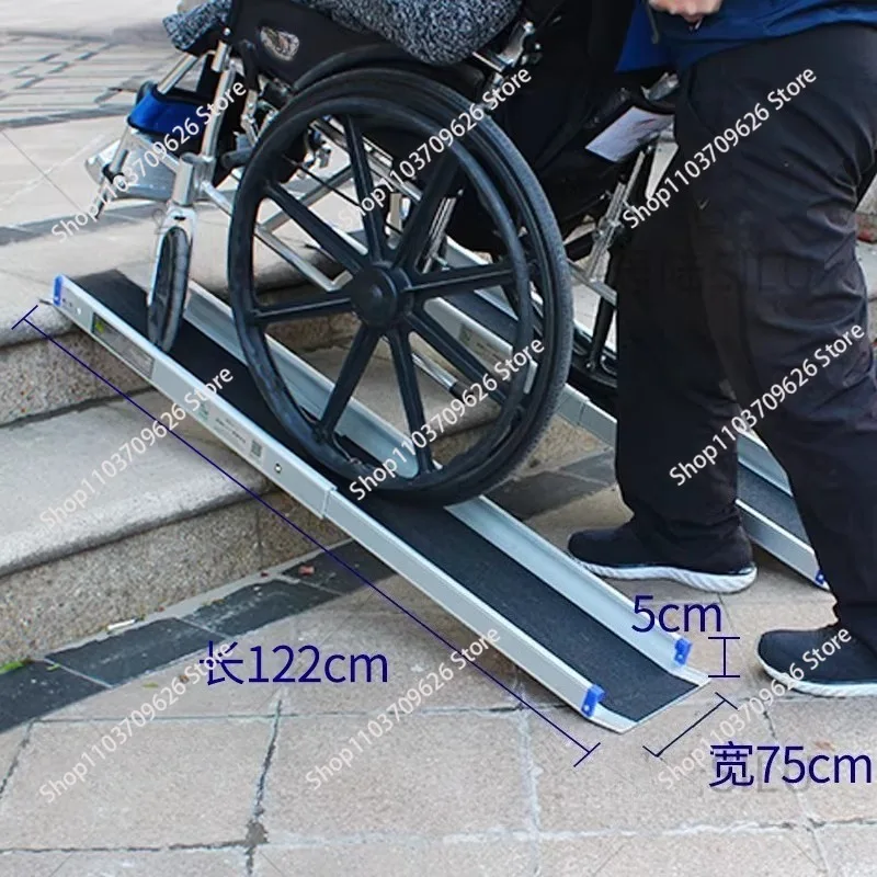 Multifunctional telescopic slope board Aluminum alloy slope board stairs lawyer-free anti-skid tread