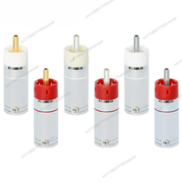HIFI Quality Hifi DIY Gold Plated Tellurium Copper / Plated Silver Connectors Speaker RCA Plugs  9mm Star Line