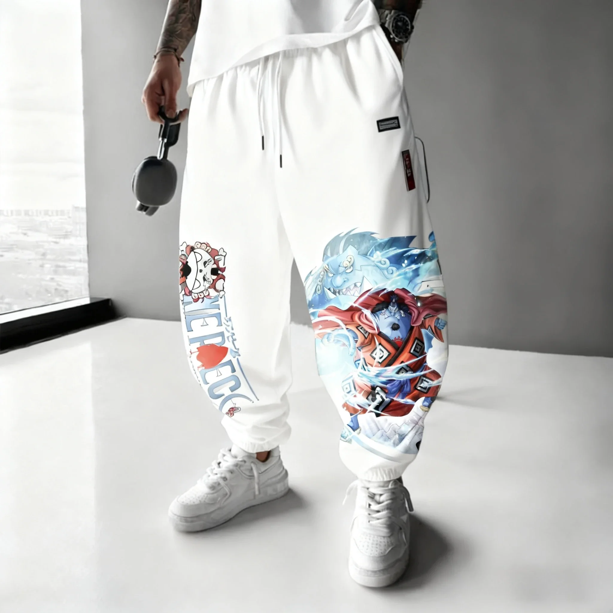 قطعة واحدة سراويل أنيمي جينبي المطبوعة للخريف/الشتاء سراويل الهيب هوب الجديدة للرجال والنساء Y2K سراويل رياضية يومية غير رسمية #2