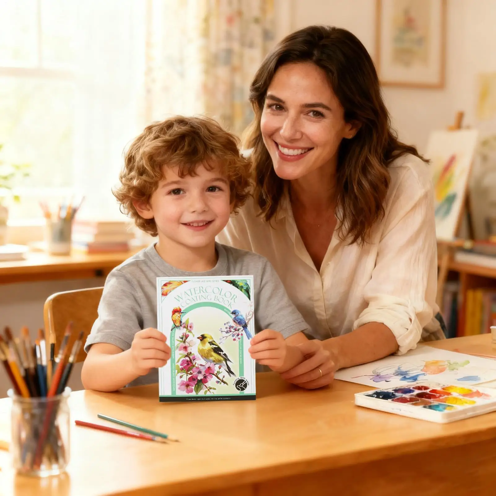 Water Coloring Book 3-Fold Sketchbook Portable Watercolor Painting Book Art Supplies For Beginners Artists Home School Travel