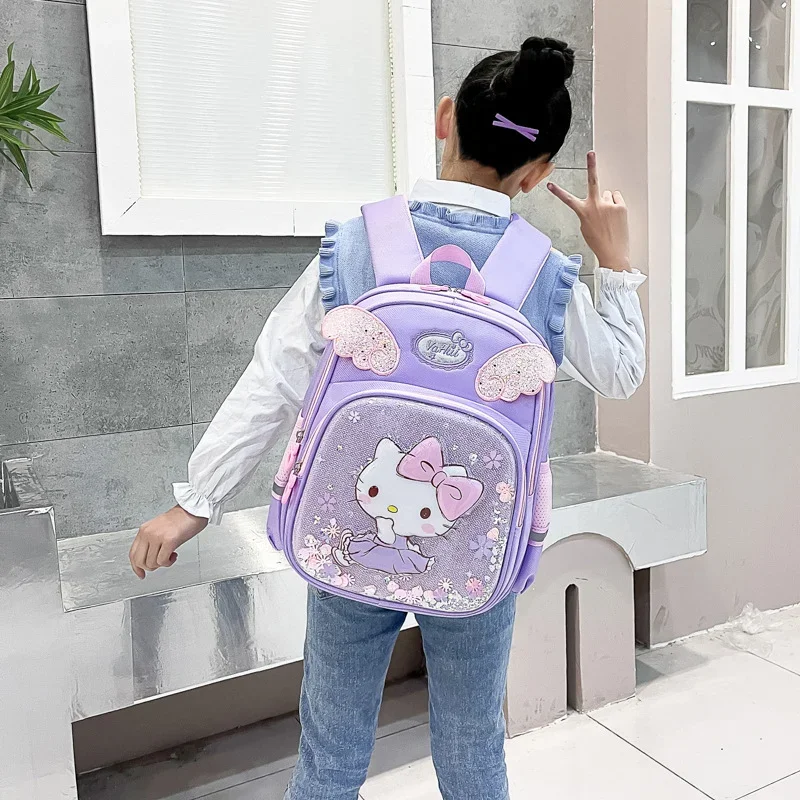 Sanrio Hello Kitty schattige en lieve studentenschooltas Kuromi cartoonprint fris drijfzand rugzak met grote capaciteit