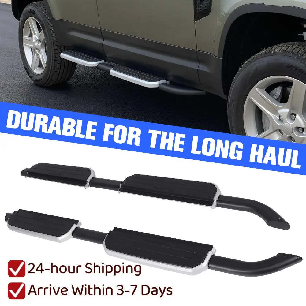 

For 2020-2024 Land Rover Defender Side Step Boards Wear Resist Aluminum Nerf Board High Load-Bearing Auto Repairing Accessories