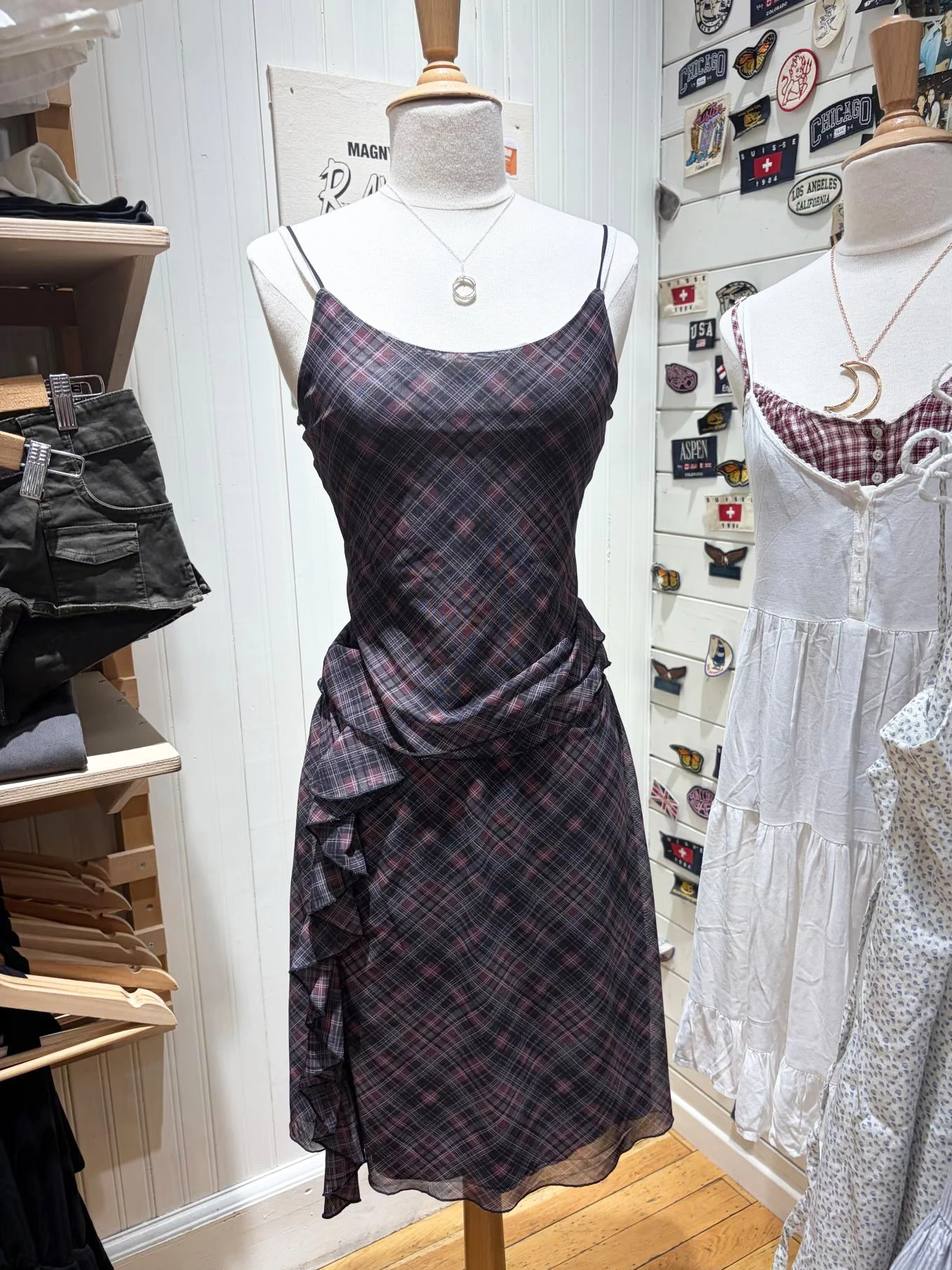 Purple Plaid Mesh Vest Skirt Set Woman Summer Sexy Backless Slim Camisole+Ruffles A-line Midi Skirts Vintage Sweet 2 Piece Sets